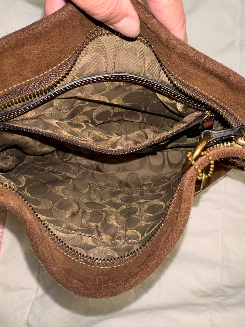 Coach Vintage Brown Suede Bucket Shoulder Bag - Picture 4 of 13